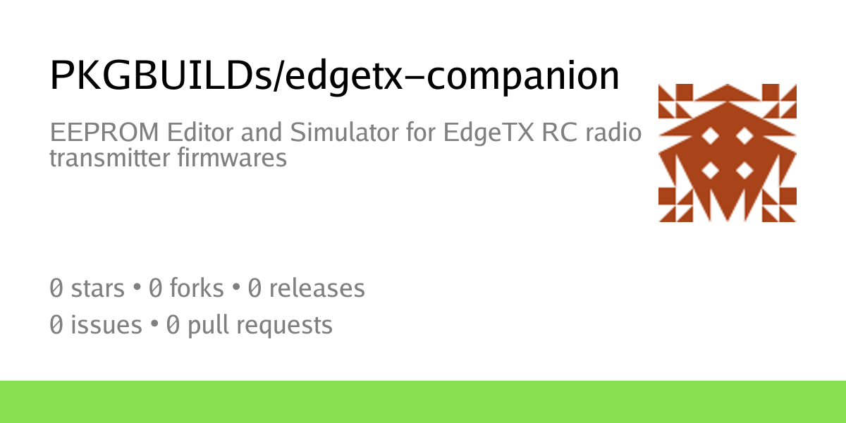 PKGBUILDs/edgetx-companion: EEPROM Editor and Simulator for EdgeTX RC ...